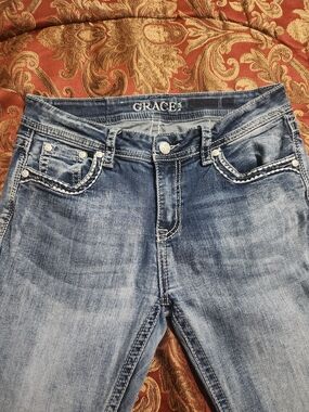 Grace In LA in Blue Washed Women's Jeans